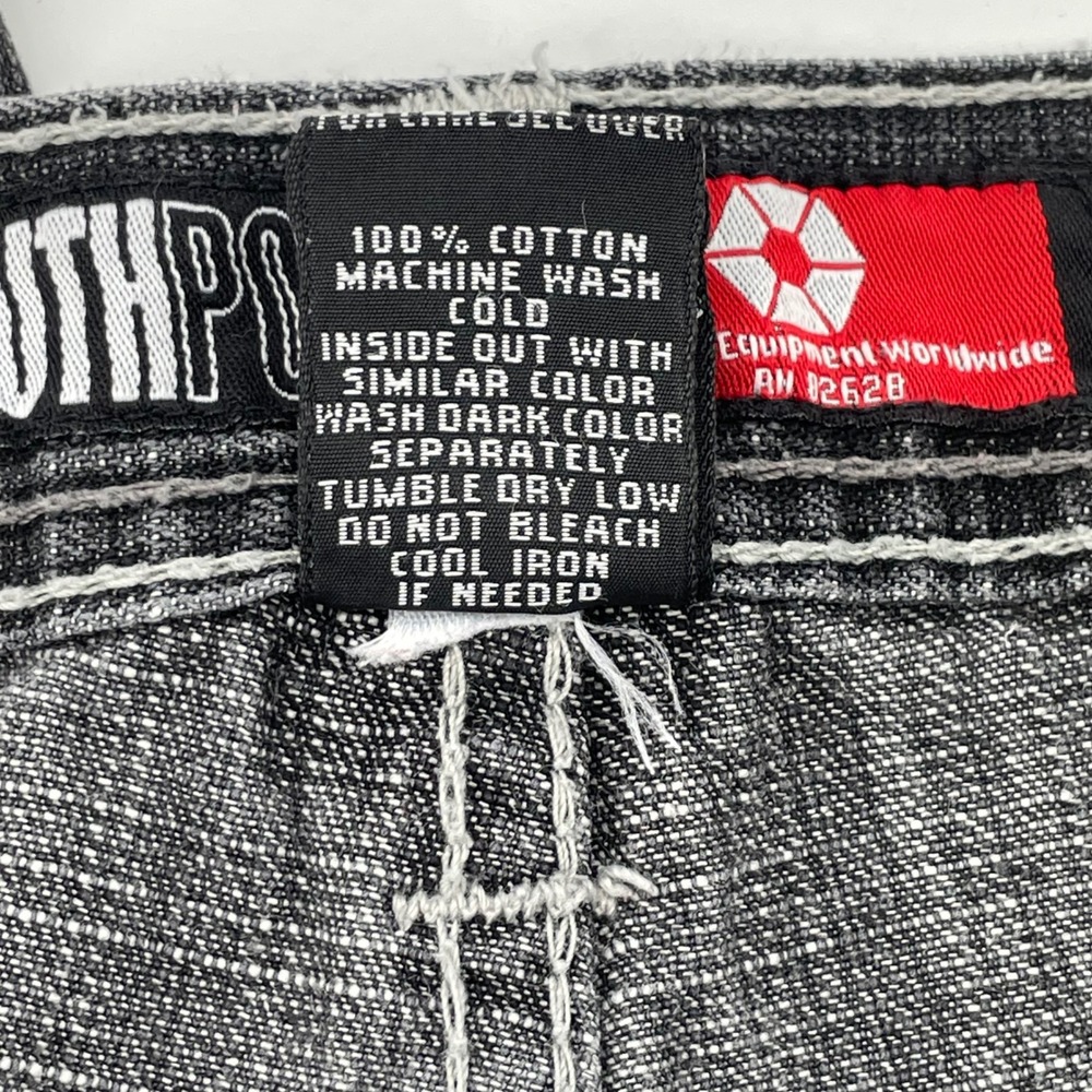 Southpole Baggy Wide Leg Jeans Mens 34x30 Faded Black Y2K Hip Hop Red Tab Vtg. - Picture 5 of 12